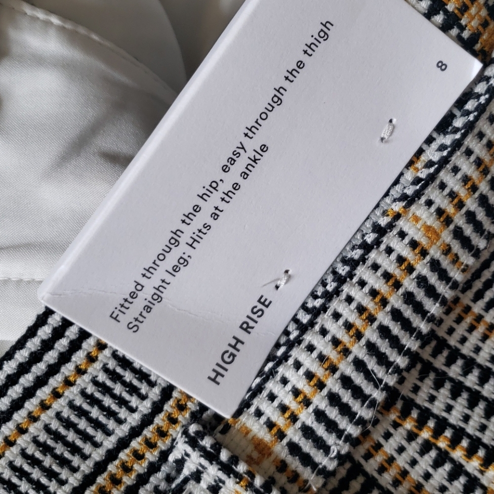 Nwt Ann Taylor high rise belted plaid trouser pant - Picture 3 of 6